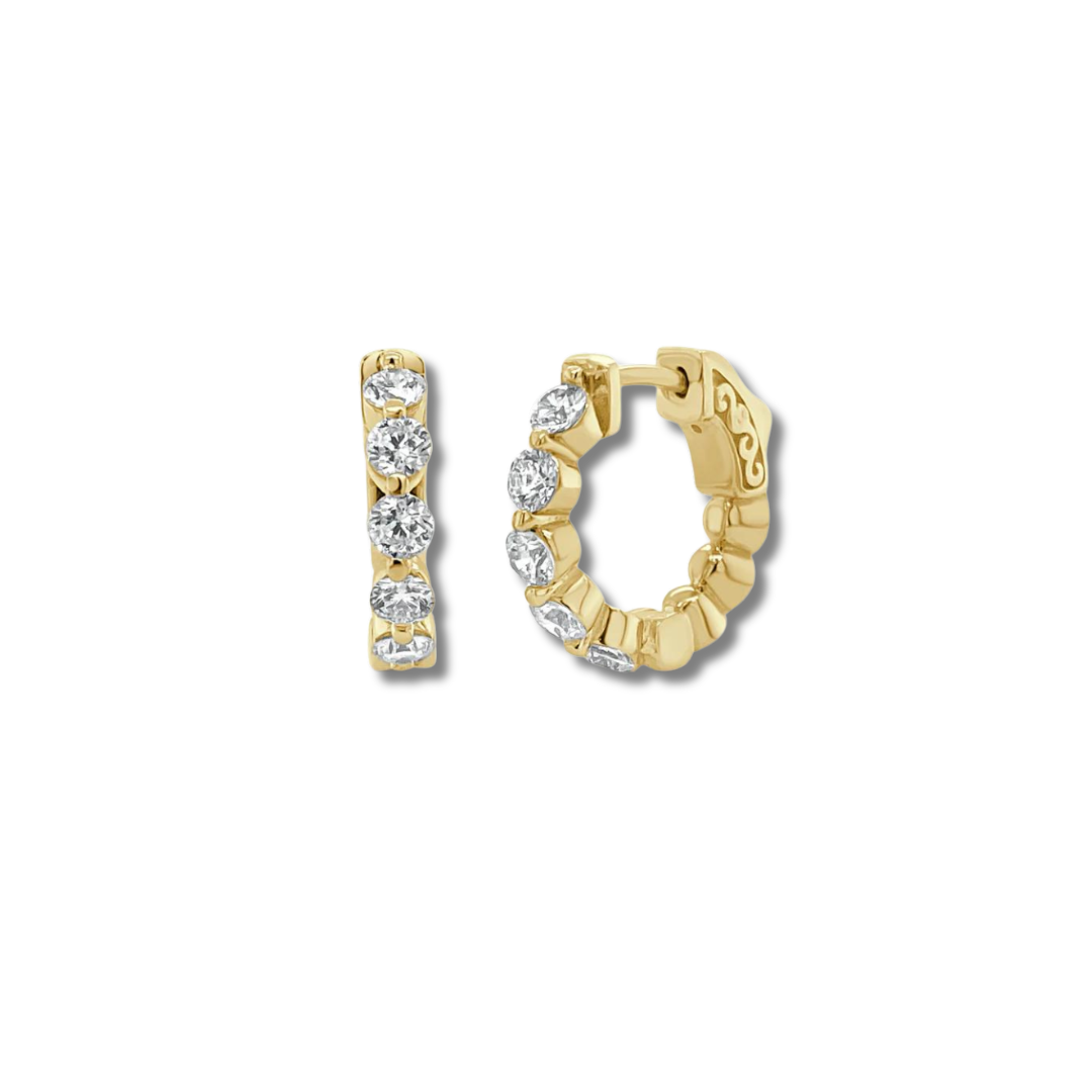 Mini Diamond Huggie Hoop Earrings