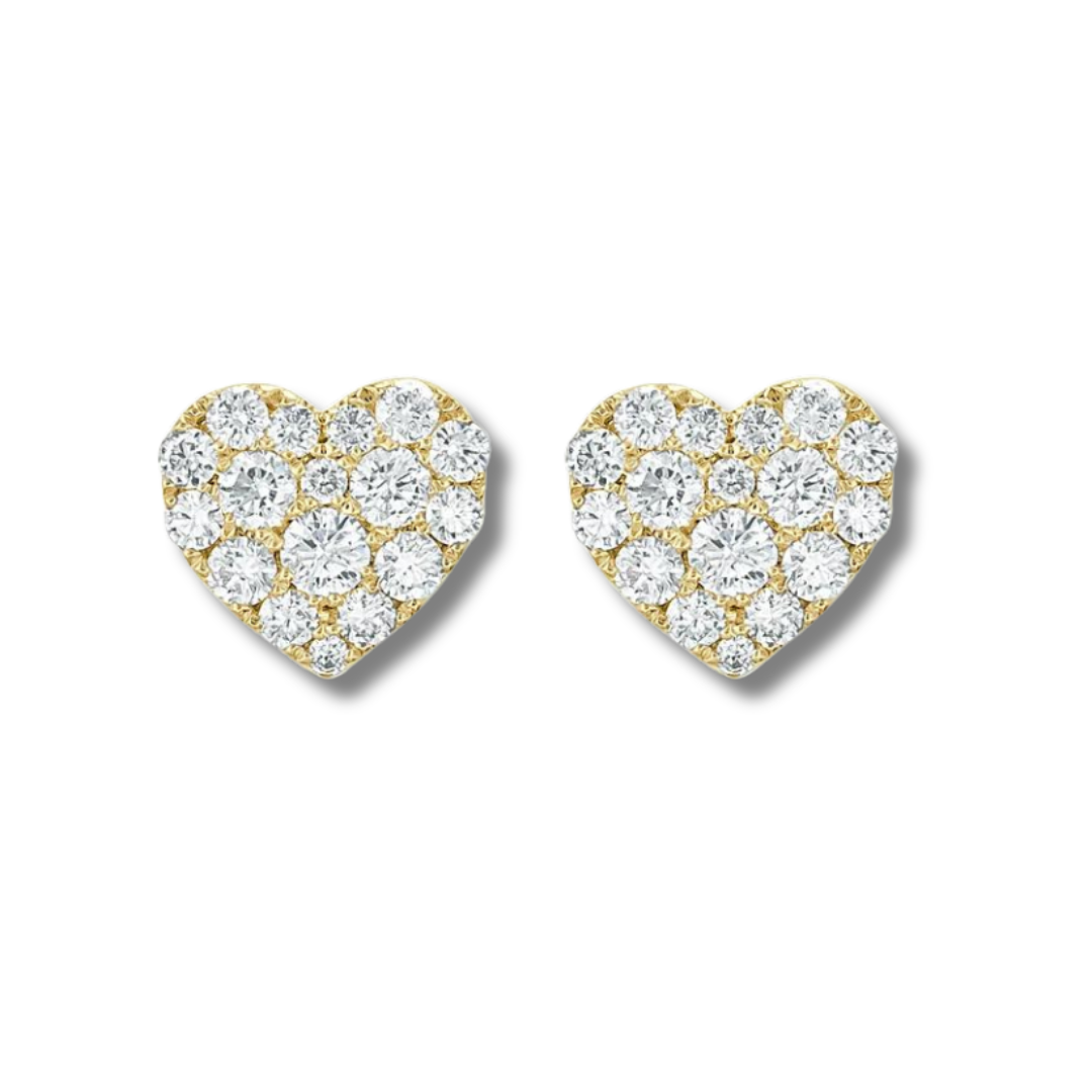 Diamond Heart Studs