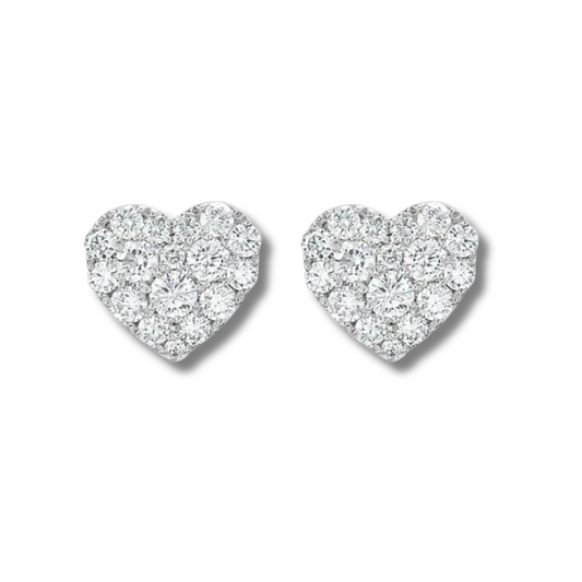 Diamond Heart Studs