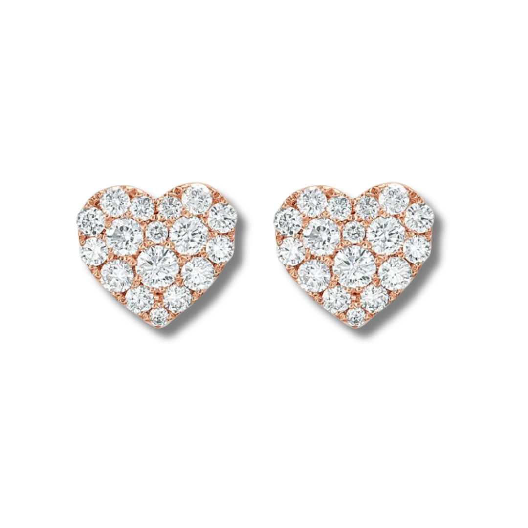 Diamond Heart Studs