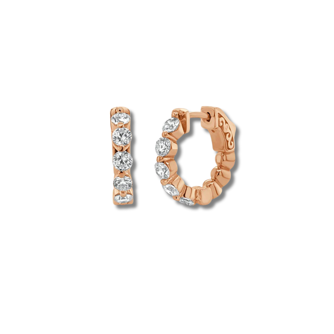 Mini Diamond Huggie Hoop Earrings