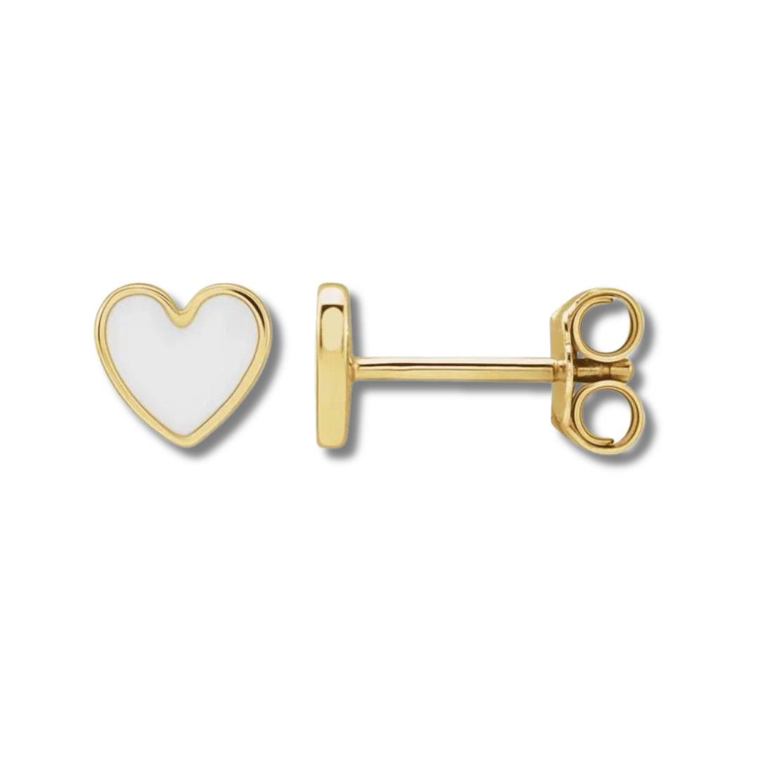 Enamel Heart Studs