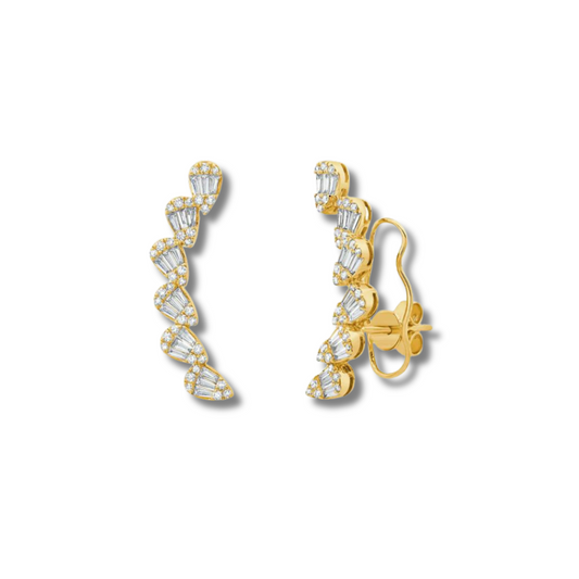 Diamond Pear Ascension Earclimbers
