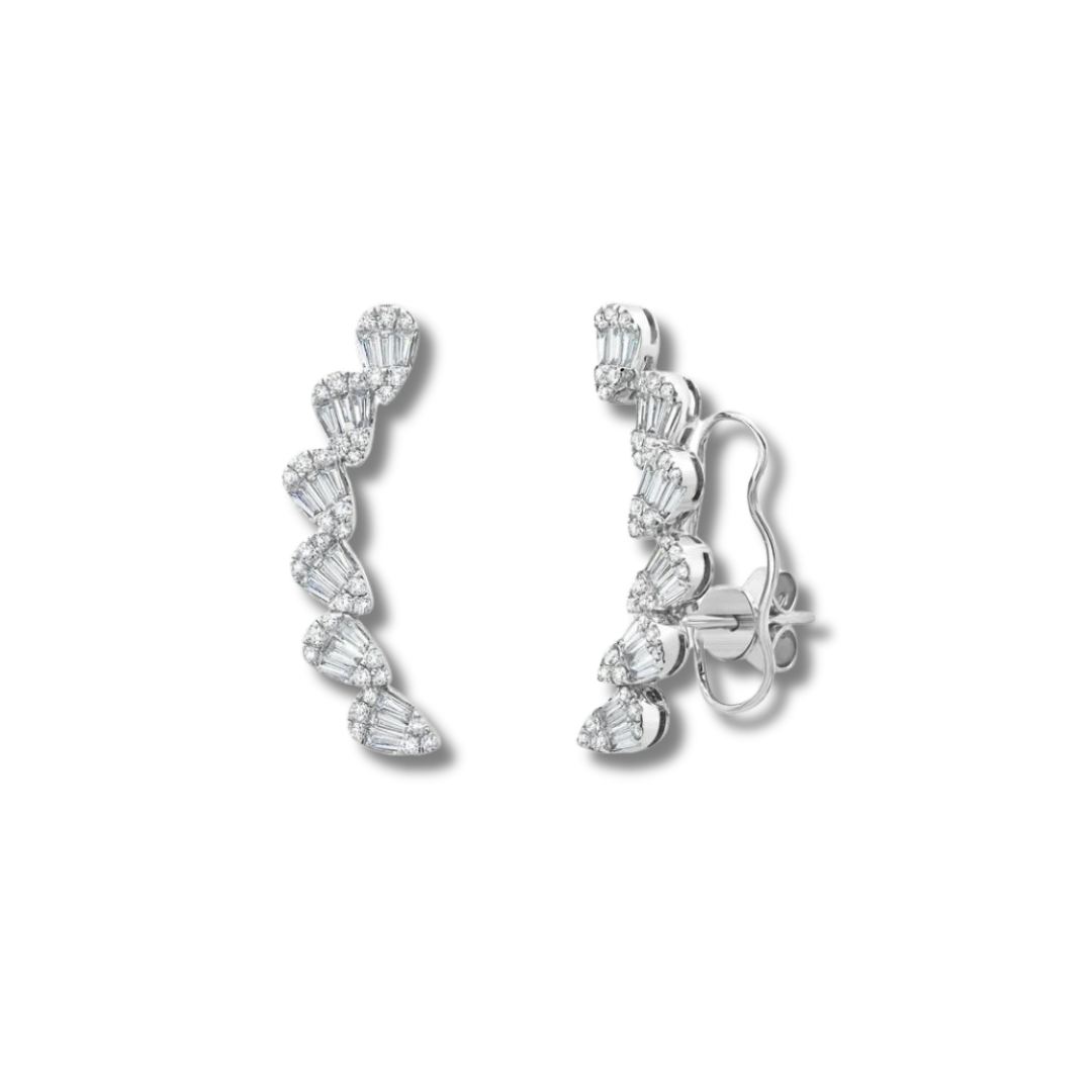 Diamond Pear Ascension Earclimbers