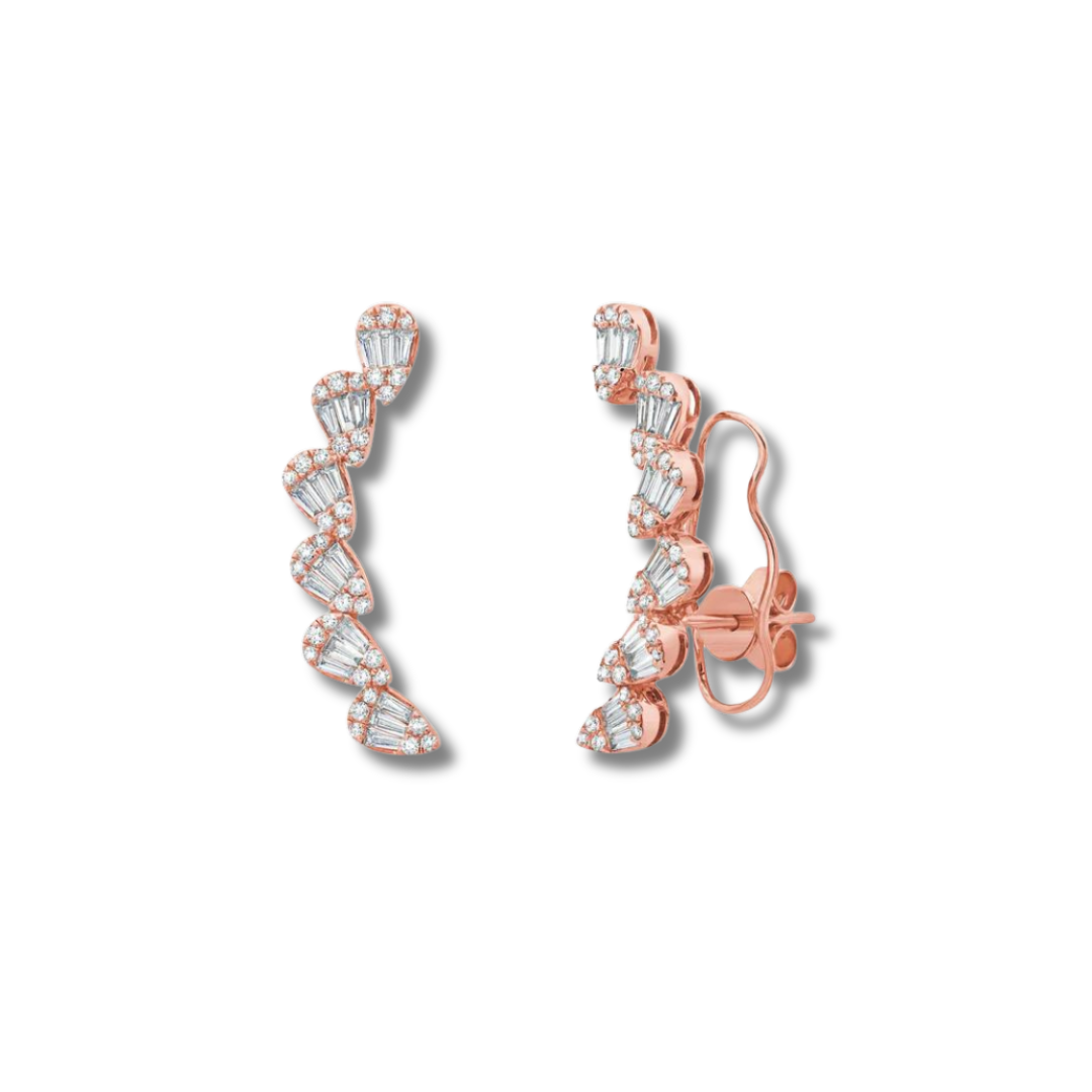 Diamond Pear Ascension Earclimbers