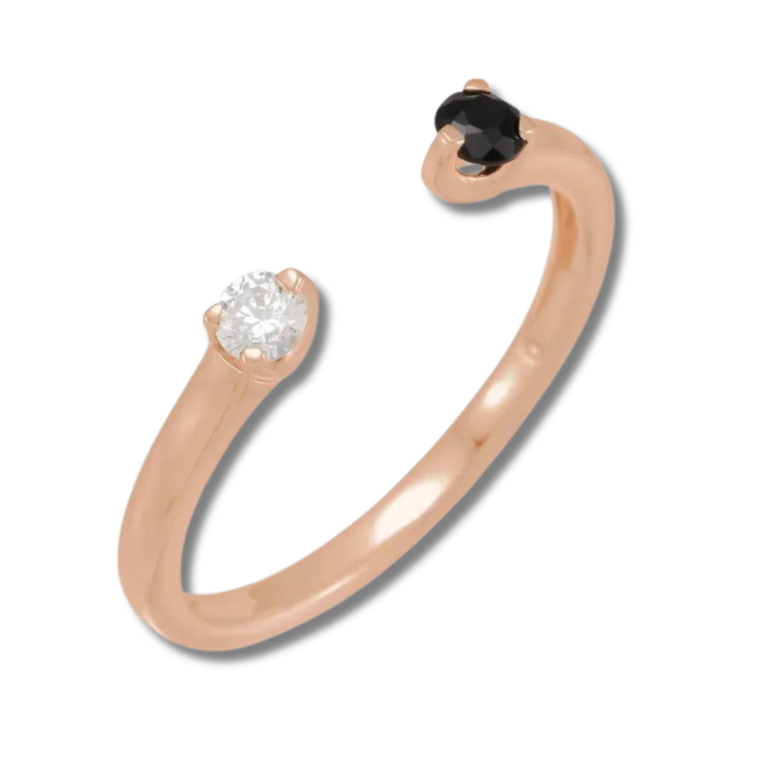 Diamond and Onyx Cuff Ring
