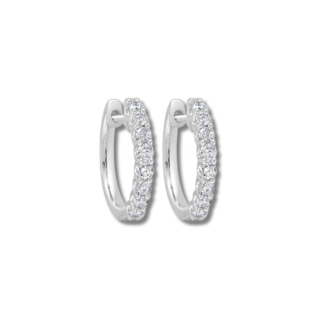 Diamond U Prong Huggies