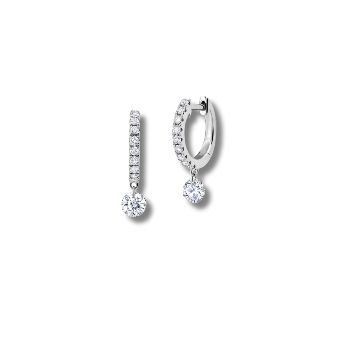Floating Diamond Huggies