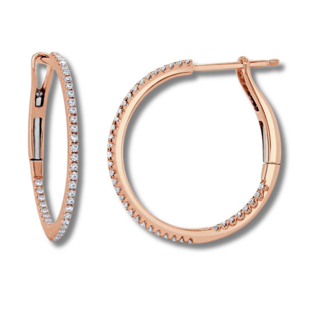 Diamond Skinny Hoops 3/4"