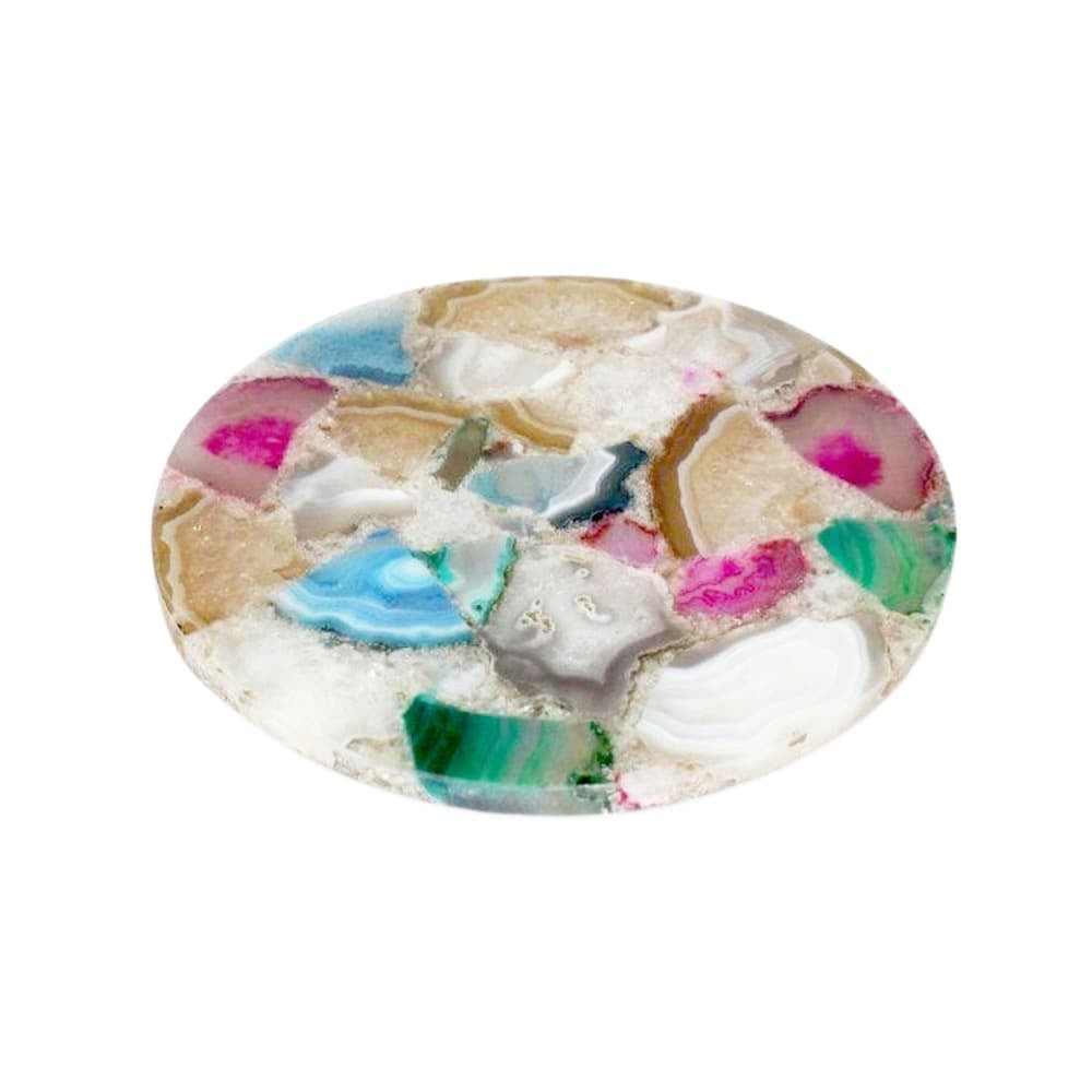 Round Mixed Agate Plate