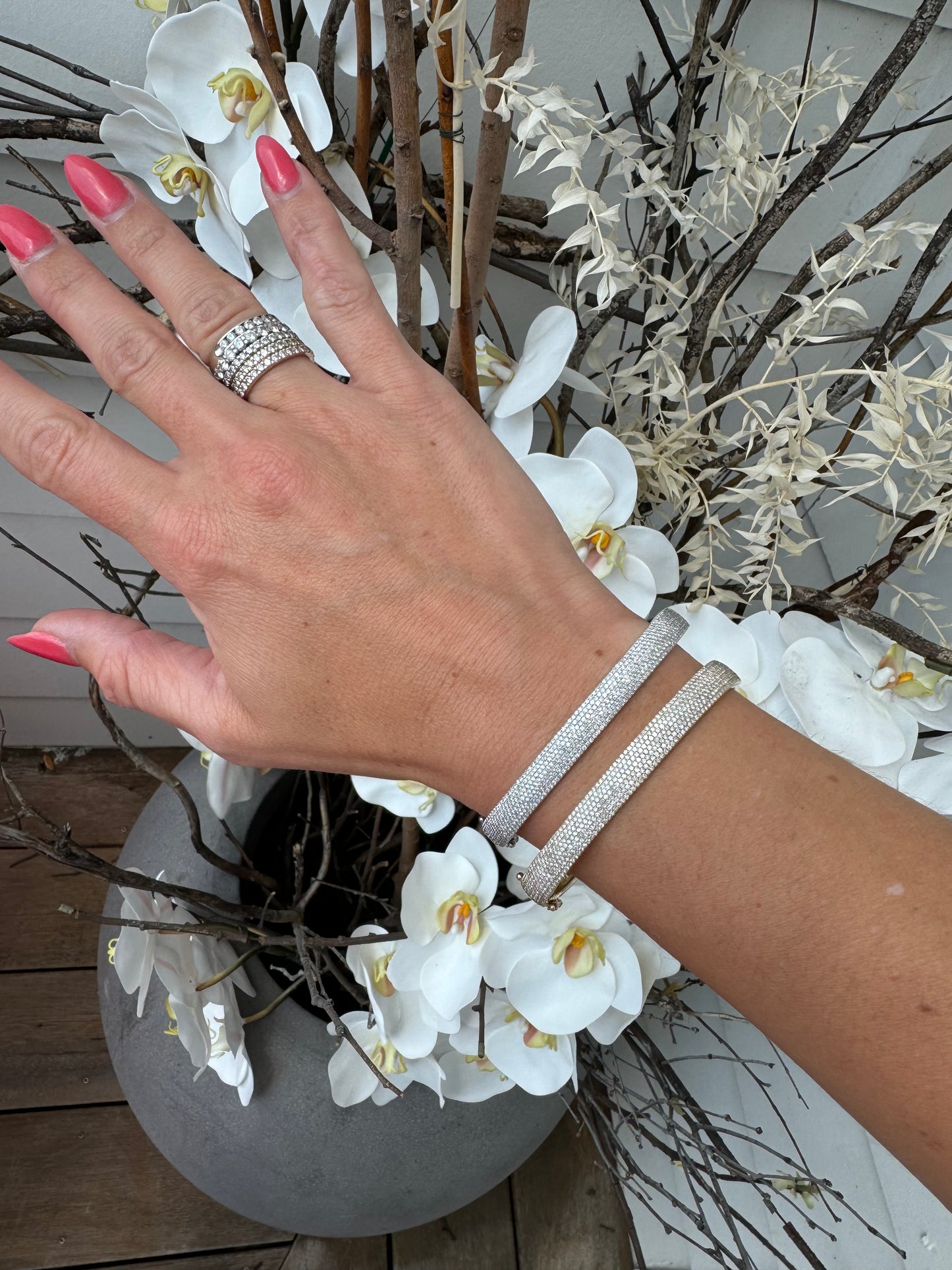 Square Pave Diamond Bangle