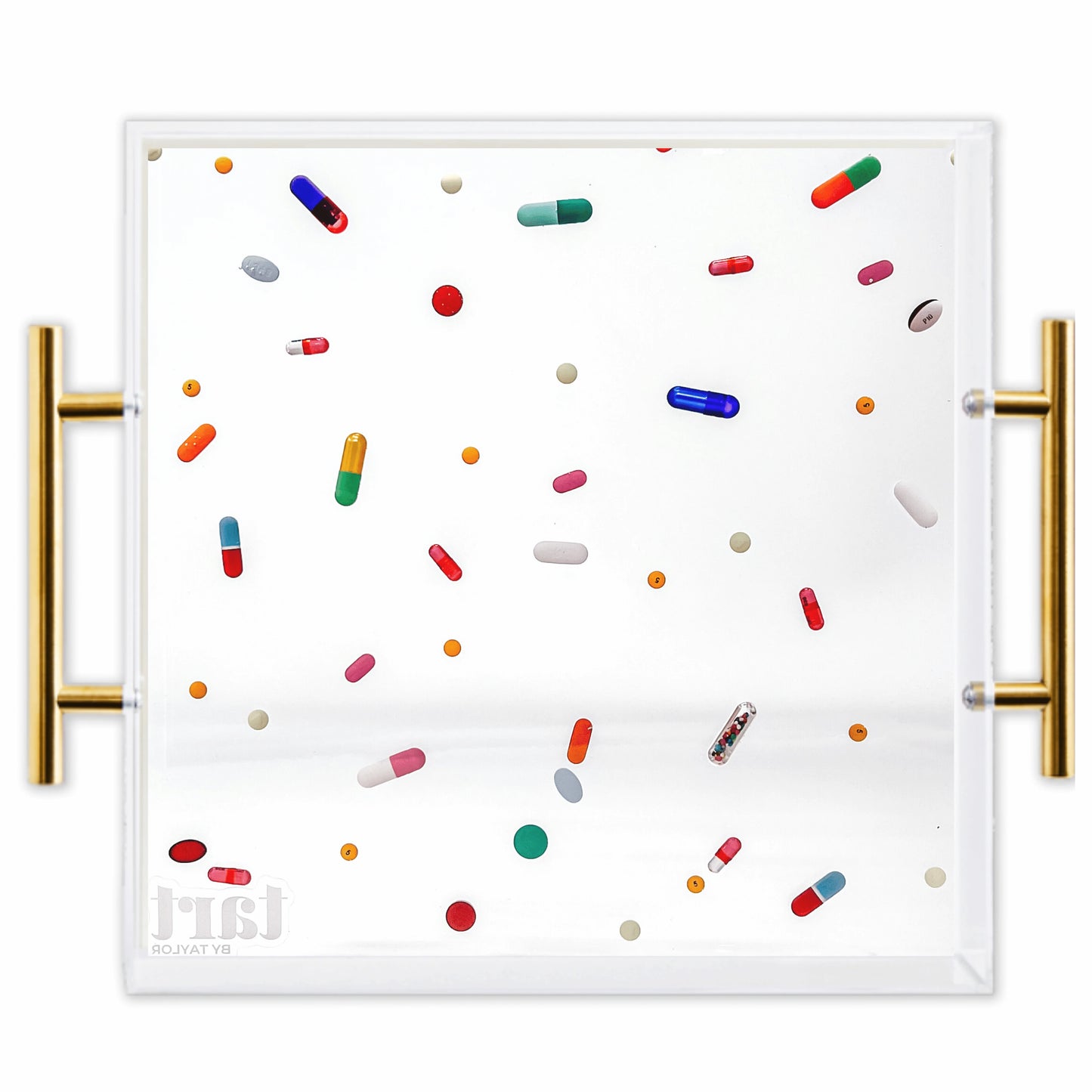 Pill + Gold Acyrlic Tray