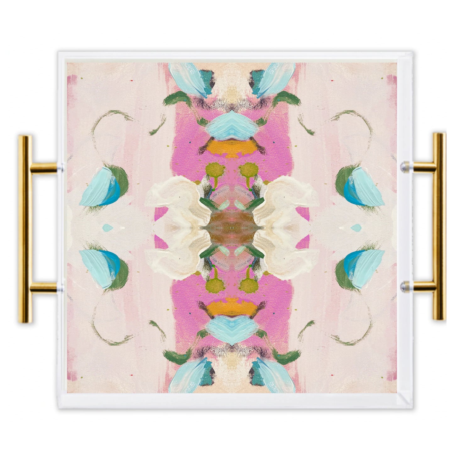 Monets Garden Pink Acrylic Tray