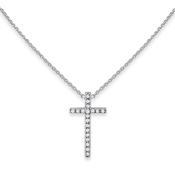 Thin Diamond Cross Necklace