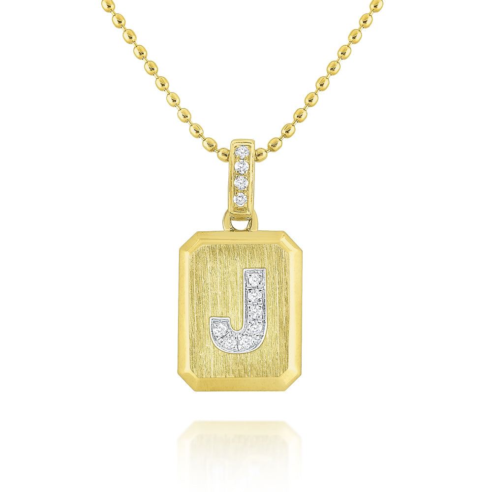 Matte Rectangle Initial Pendant
