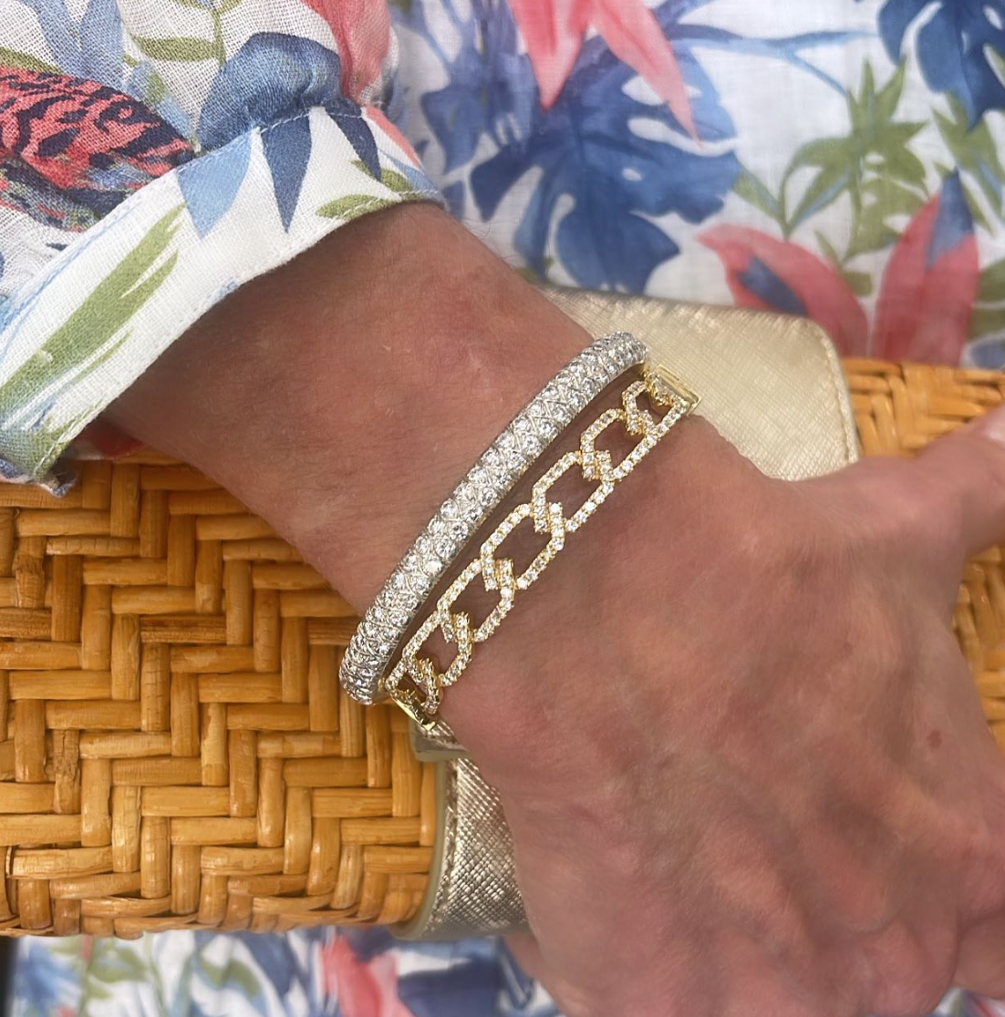Hexagon Diamond Bangle
