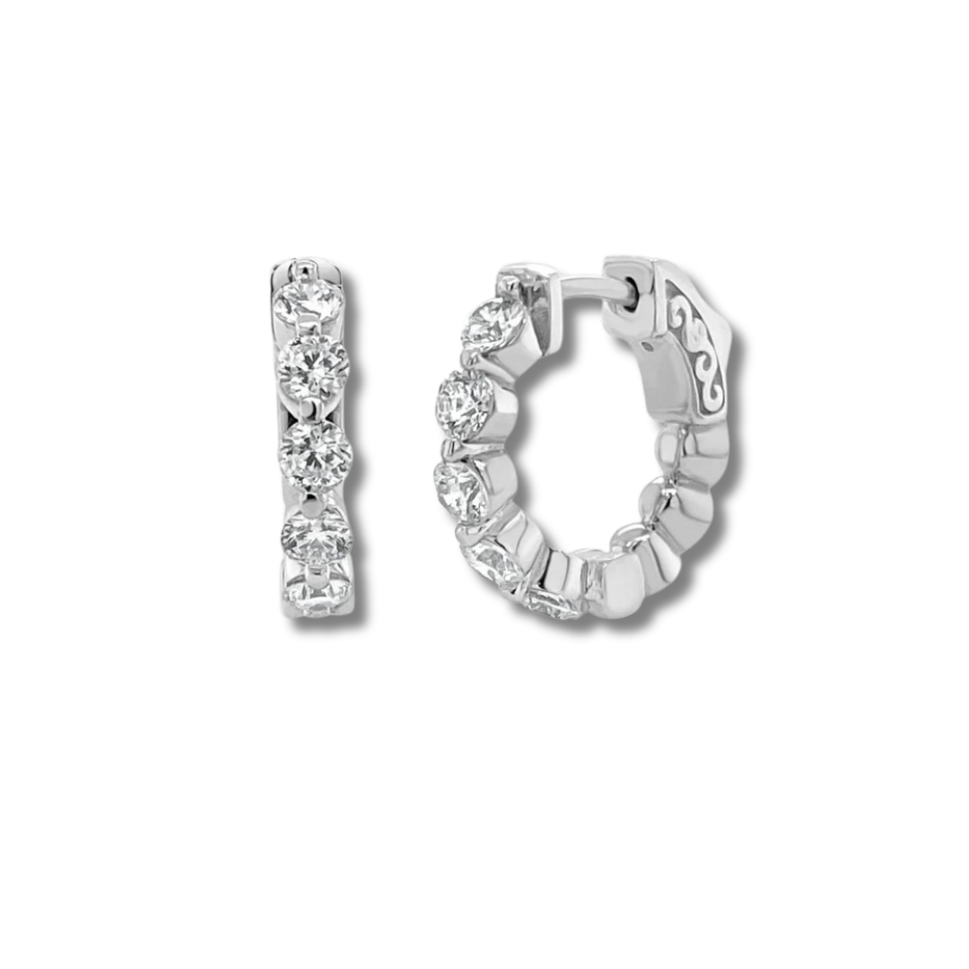 0.51cttw Mini Diamond Hoops