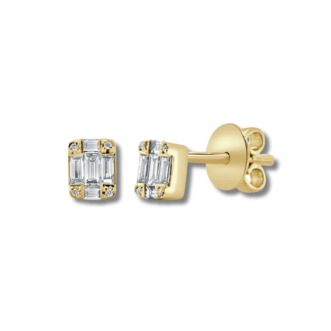 Baguette Diamond Studs