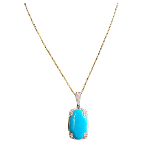 Turquoise and Diamond Pendant