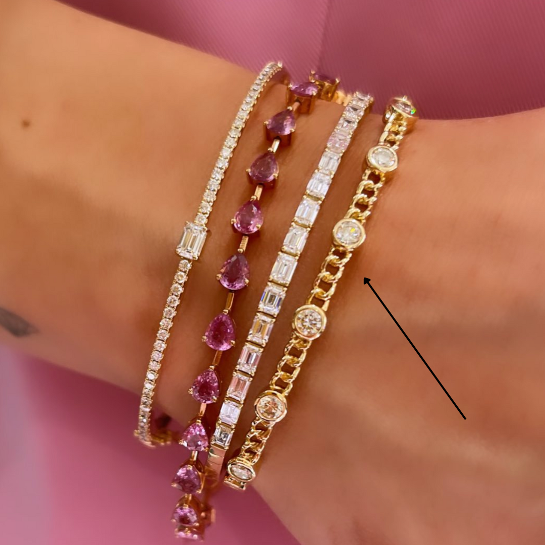 Bezel Chain Diamond Bangle