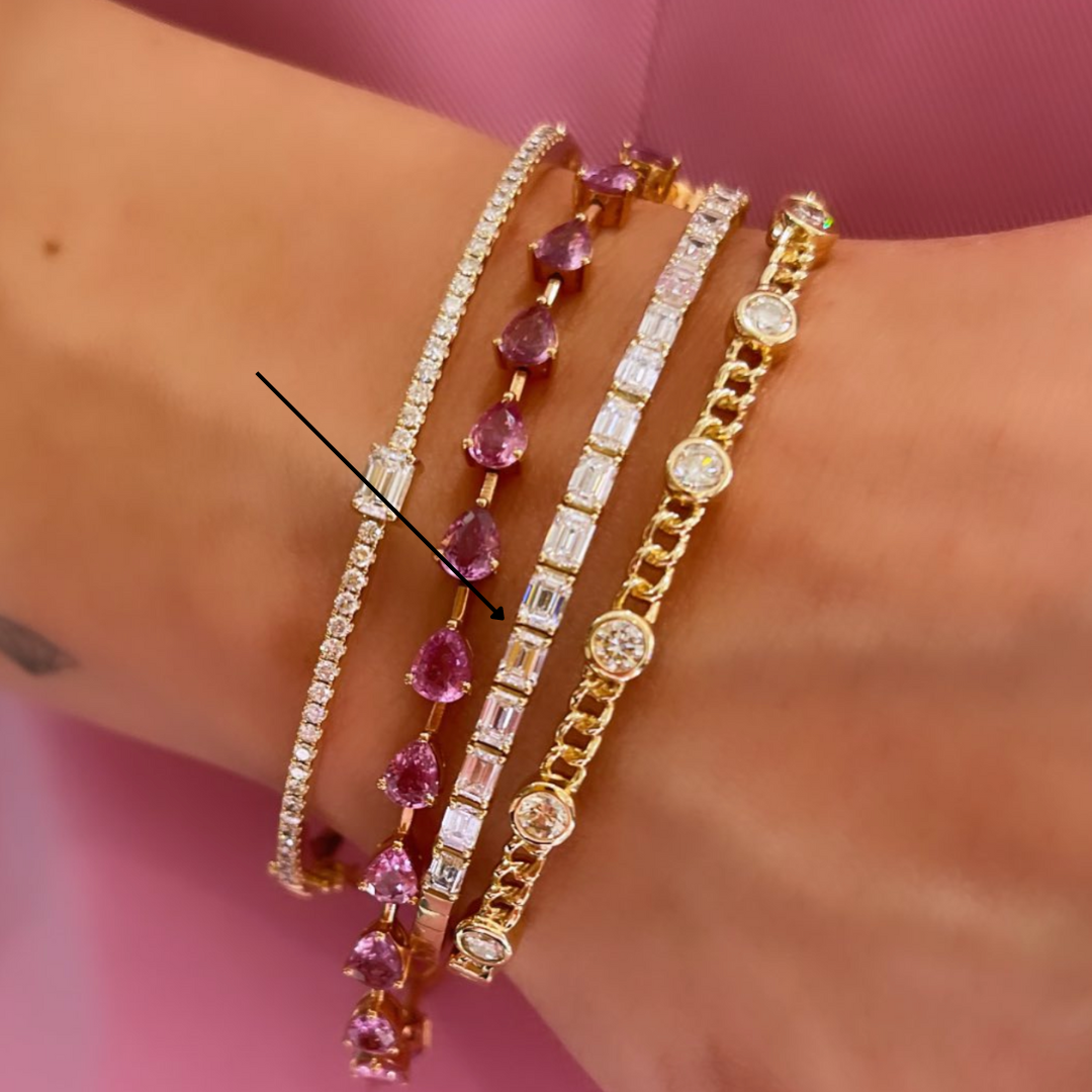 Emerald Cut Diamond Flexi Bracelet