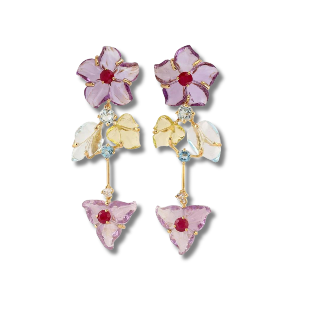 Small Hibiscus Drop Earring – Kelsey Leigh - Main Image