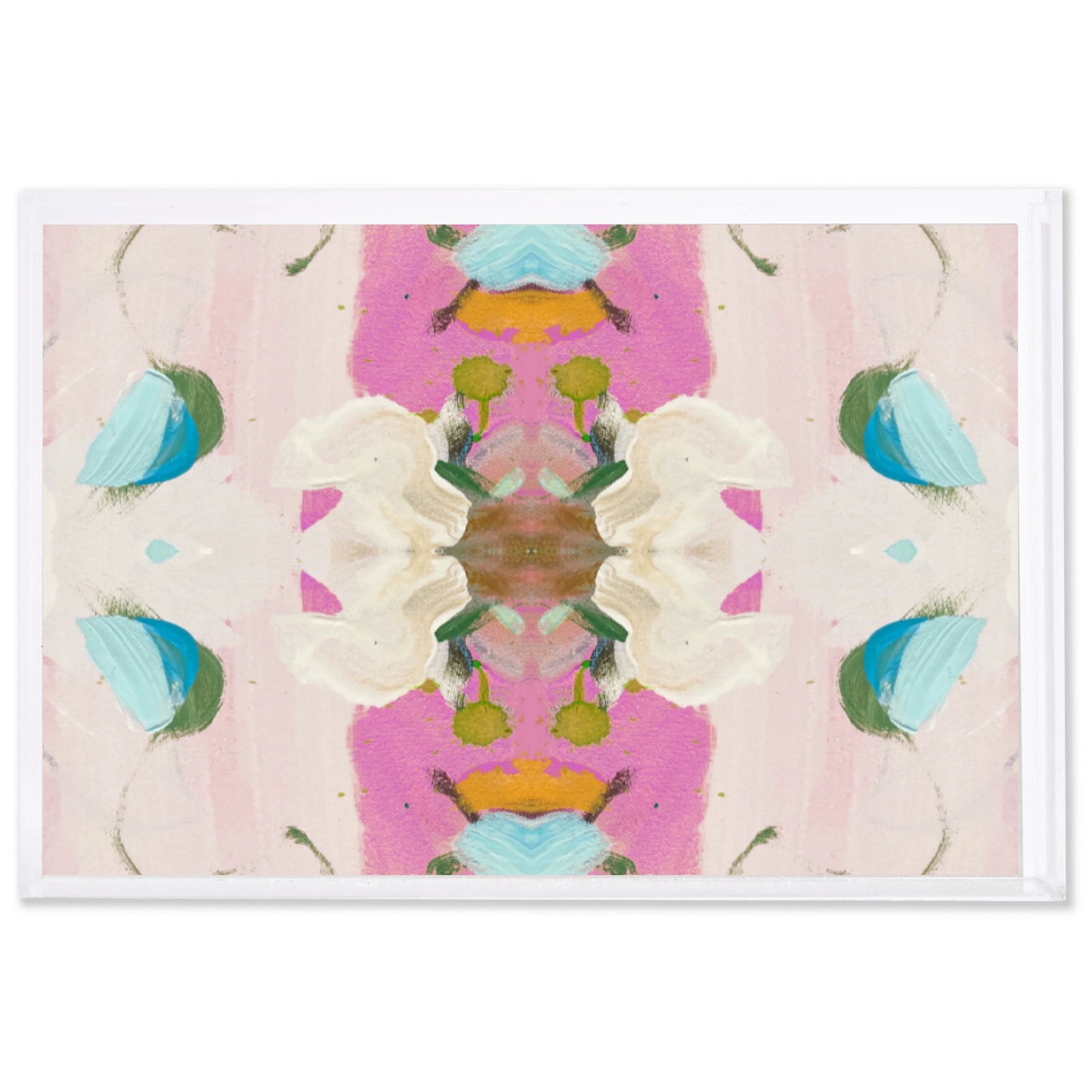 Monets Garden Pink Acrylic Tray