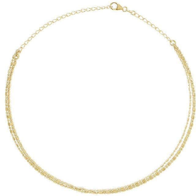 3 Strand Gold Bead Choker