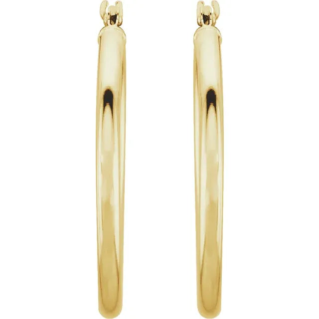 Gold Tube Hoop Earrings
