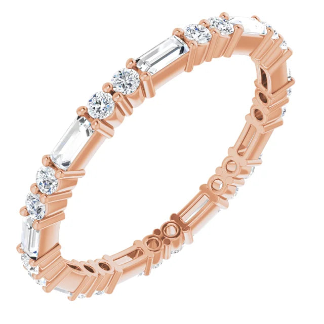 Baguette and Round Wedding Band