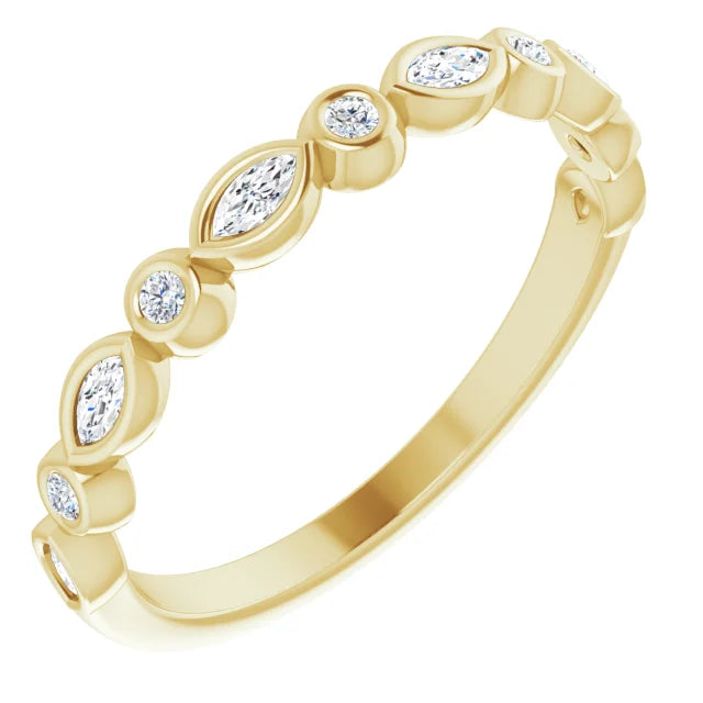 Alternating Bezel Set Band