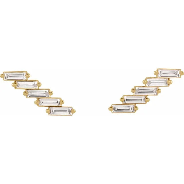 Stepped Diamond Ear Climber