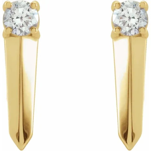 Diamond Knife Edge Bar Earrings