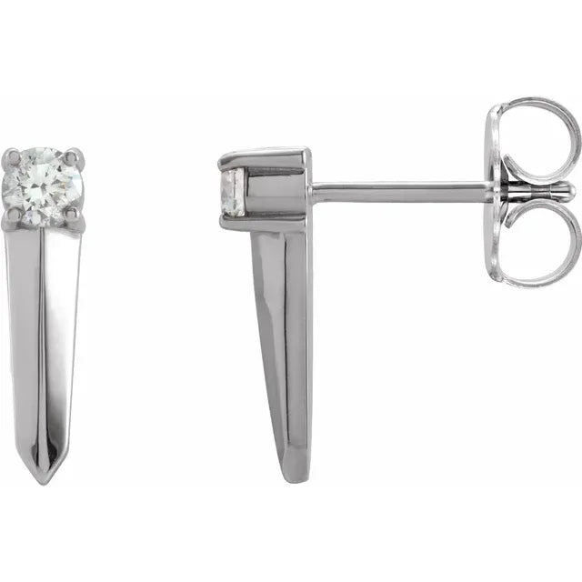 Diamond Knife Edge Bar Earrings