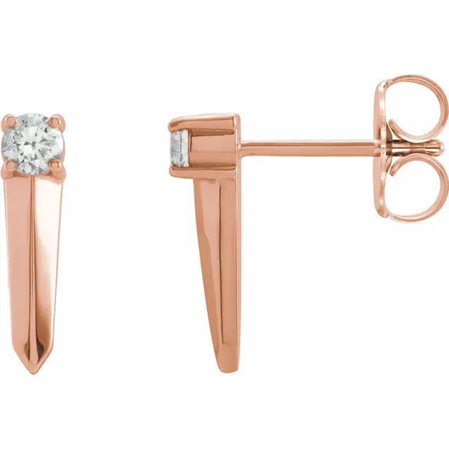 Diamond Knife Edge Bar Earrings