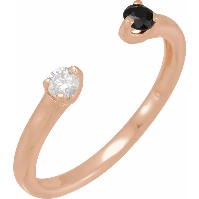 Diamond and Onxy Cuff Ring