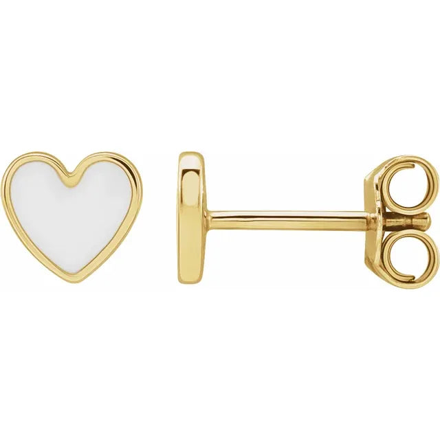 Enamel Heart Studs