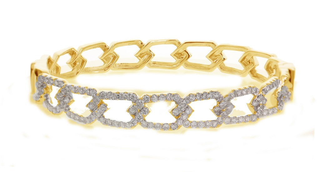 Hexagon Diamond Bangle