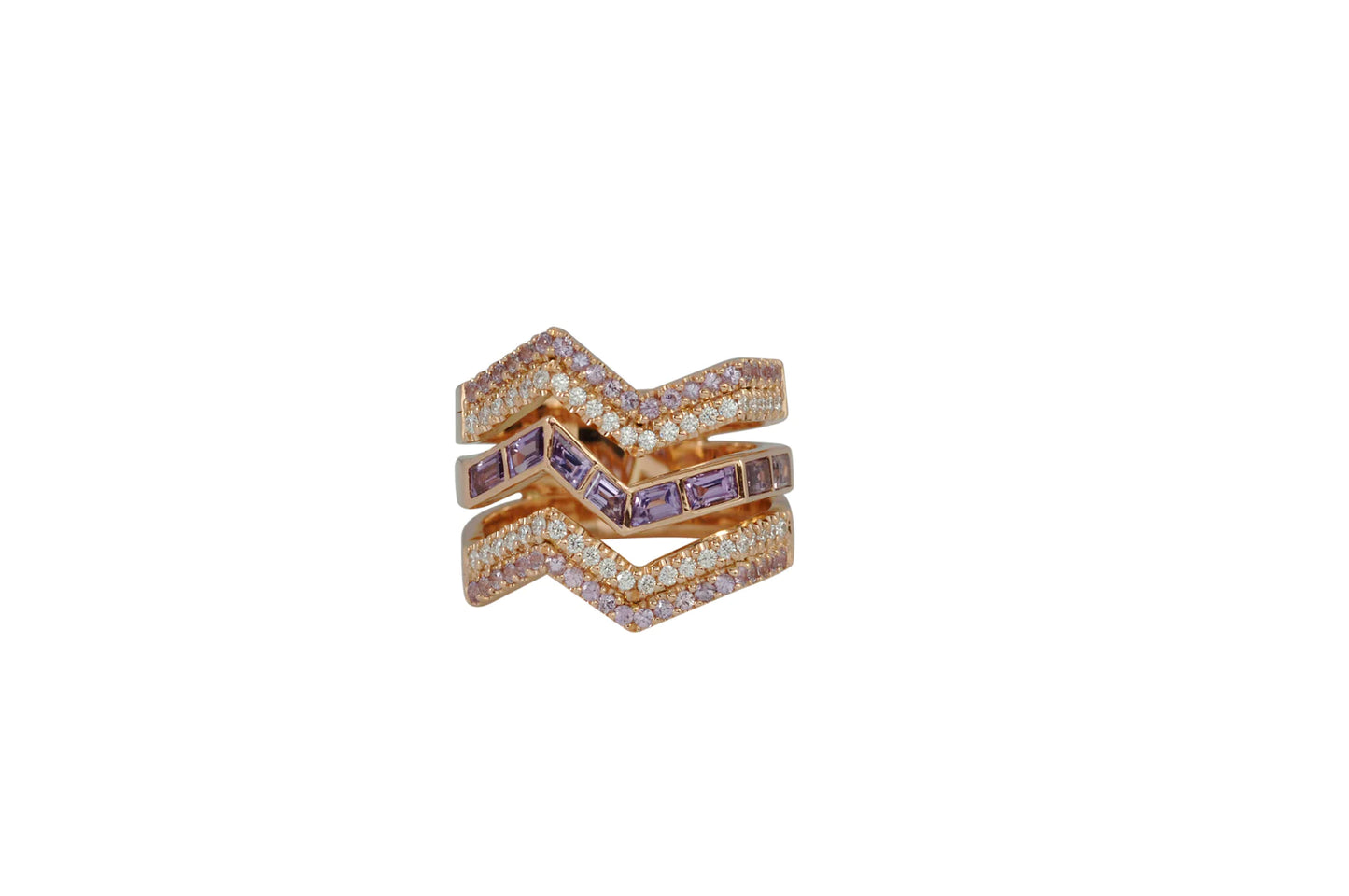 Zig Zag 5 Layer Ring