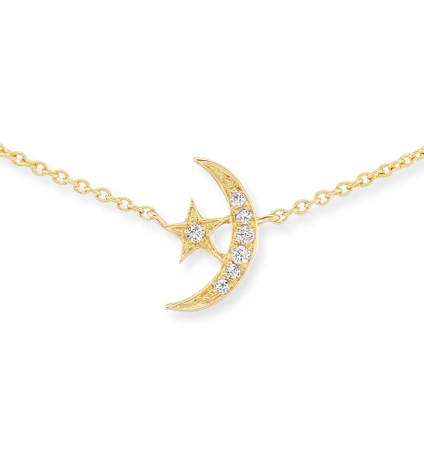 Star and Moon Air Charm Necklace