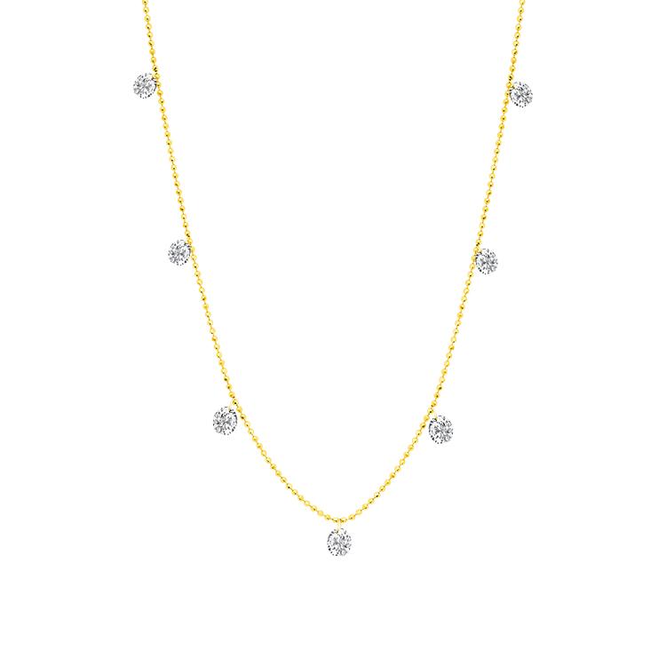Small Floating Diamond Necklace