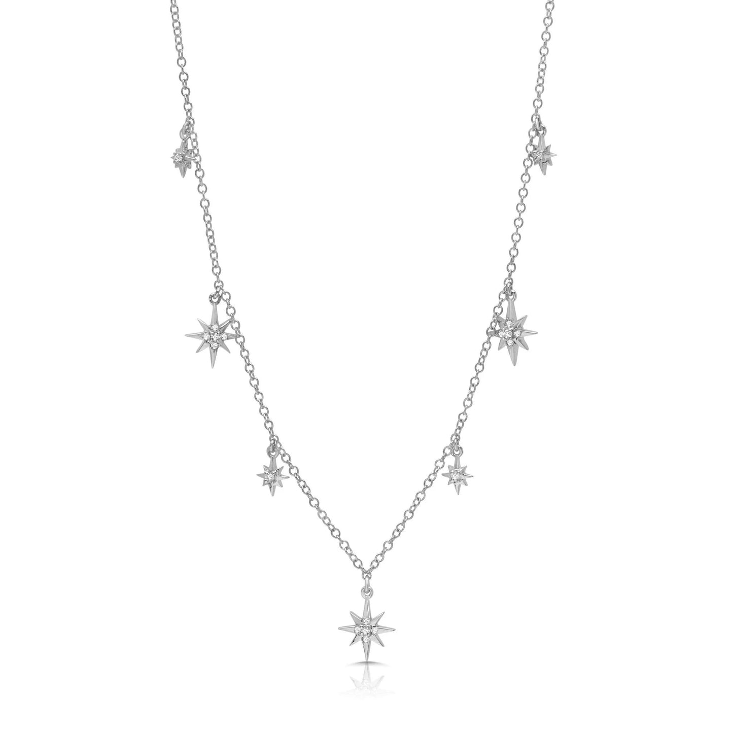 Seven Starburst Drop Necklace