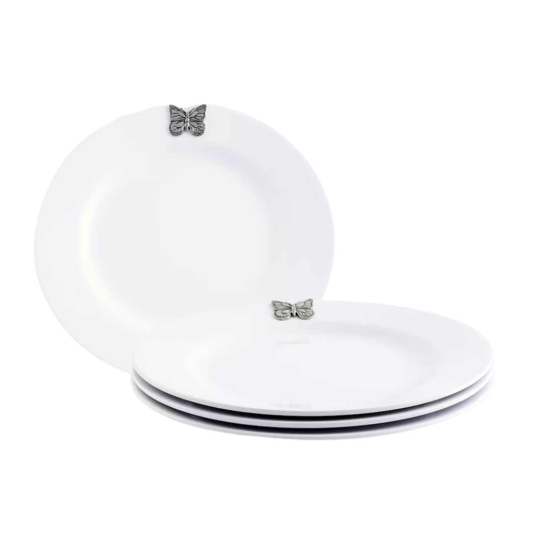 Butterfly Melamine Lunch Plates - Set of 4