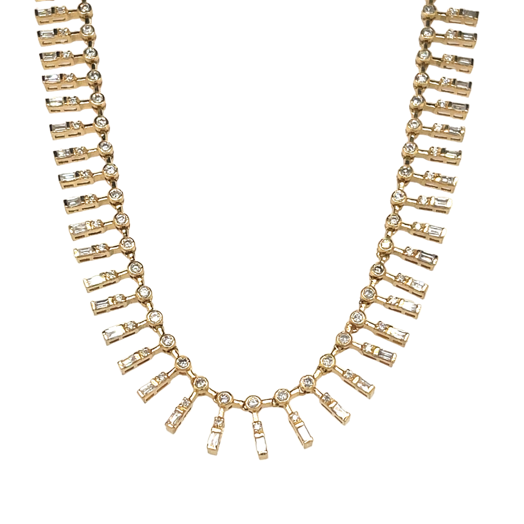 Diamond Baguette Necklace