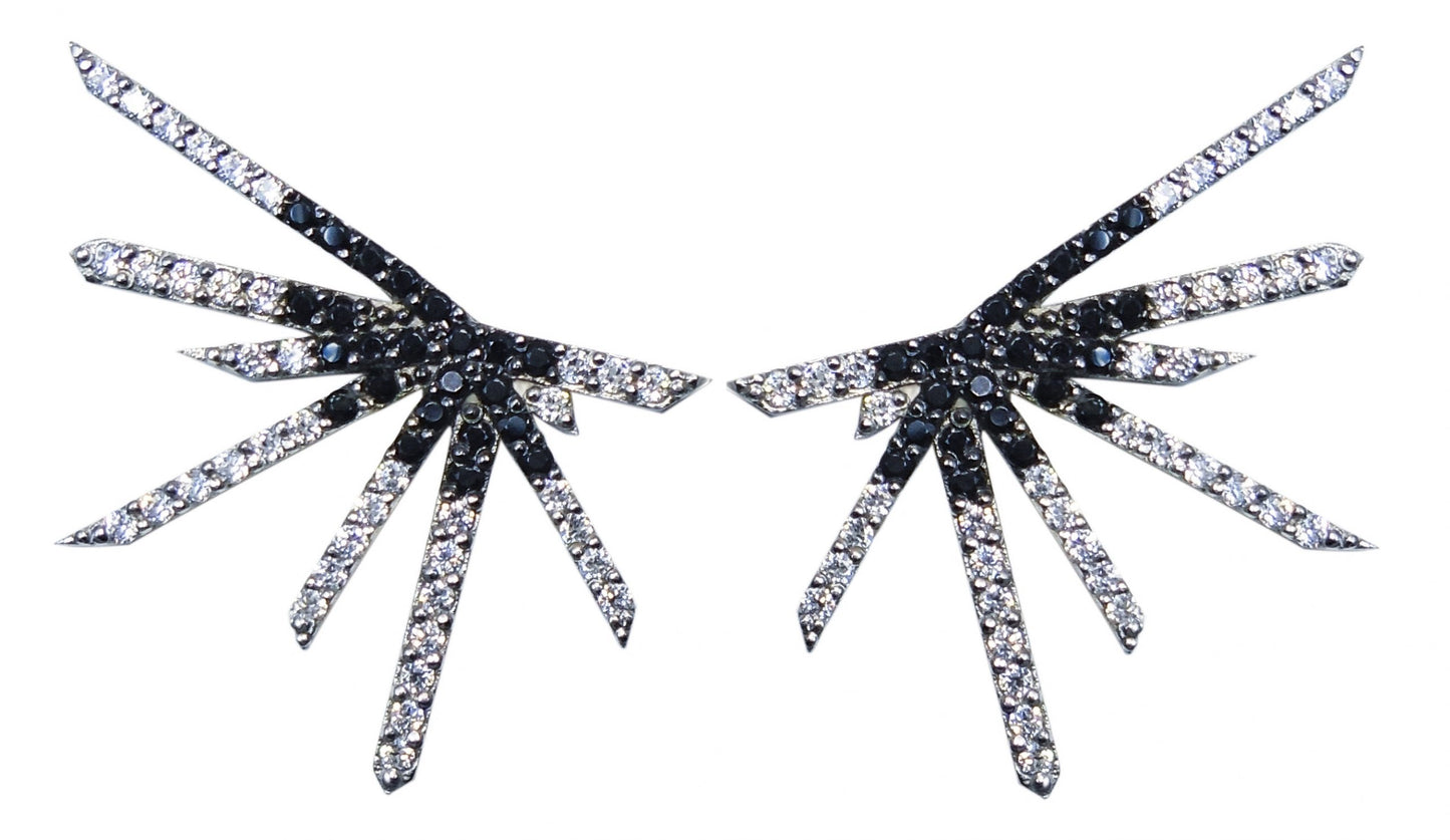 Black and White Supernova Medium Earring