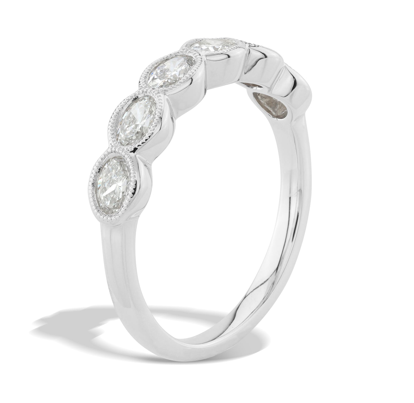 Bezel East West Oval Band