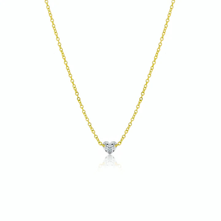 Floating Heart Diamond Necklace