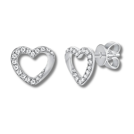 Diamond Open Heart Studs