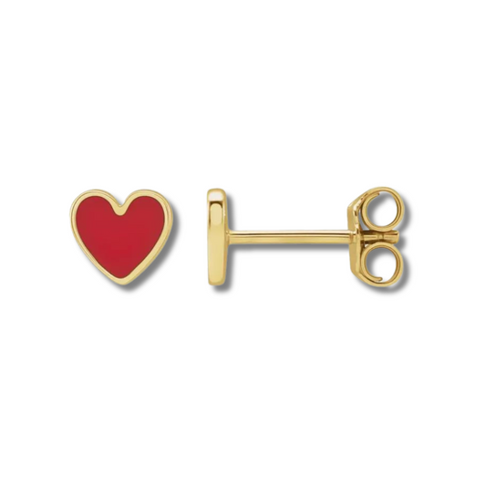 Enamel Heart Studs