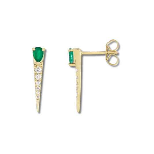 Diamond and Emerald Spike Earrings
